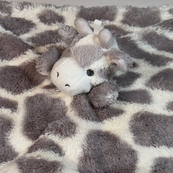 OOBLES Gray & White Giraffe Rattle Security Blanket Lovey~So Soft For Baby~ - Picture 2 of 8